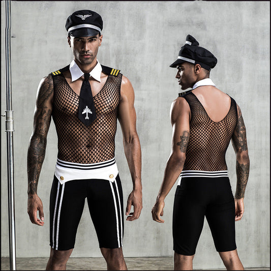 Sexy Uniform Men's Police Pilot Cosplay Sexy Lingerie