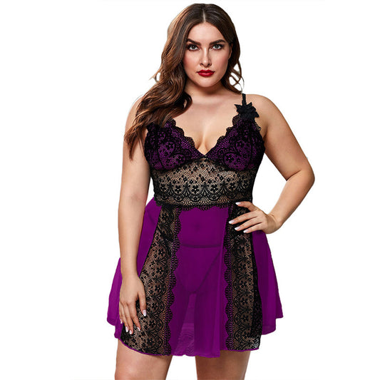Sexy Dress Sexy Pajamas Sexy Lace Suspender Sleeping Skirt