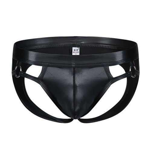 Men's sexy patent leather boxer briefs