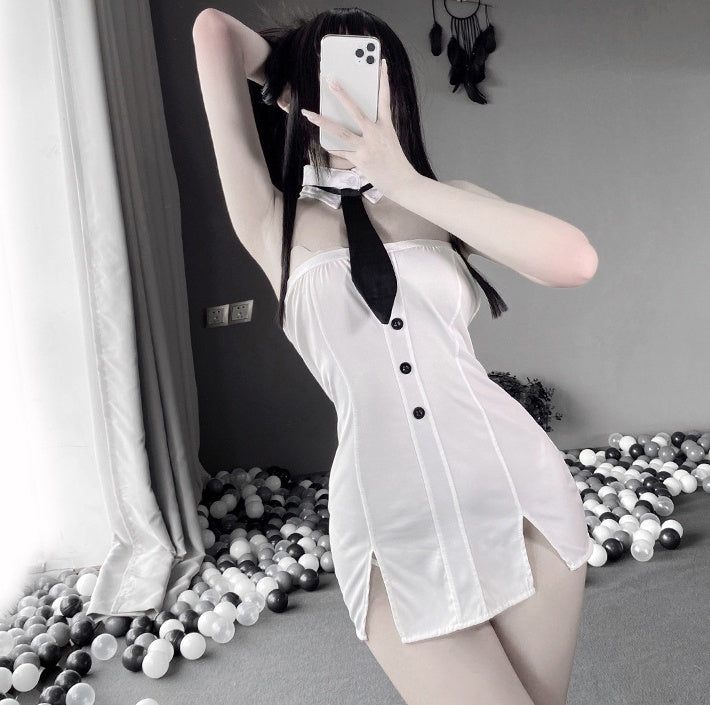 Sexy Underwear Milk Silk One-Piece Wipe Chest Secretary Suit Sexy
