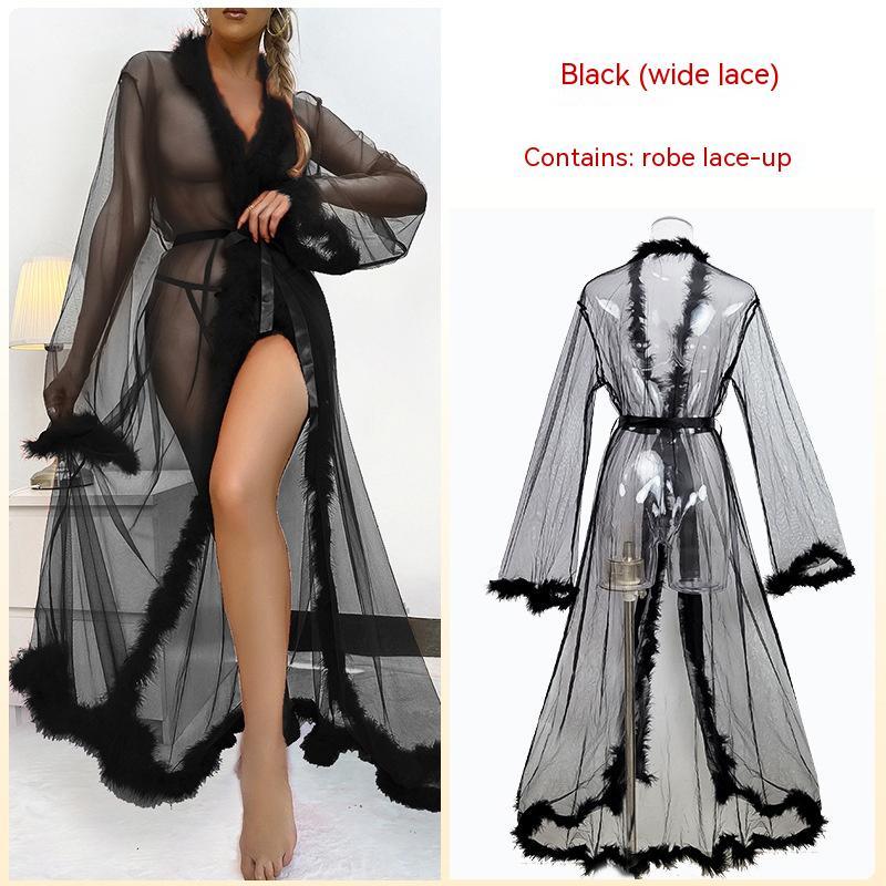 Lady Sexy Mesh Long Robe