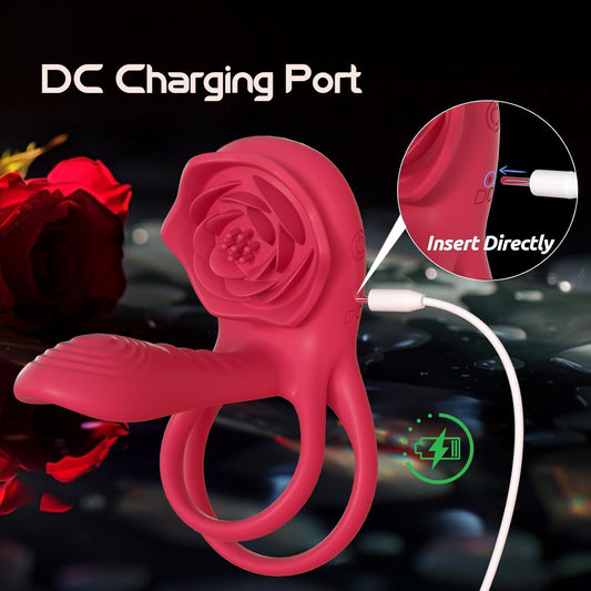 Rose Horseshoe Ring Double Motor Couple Resonance Supplies