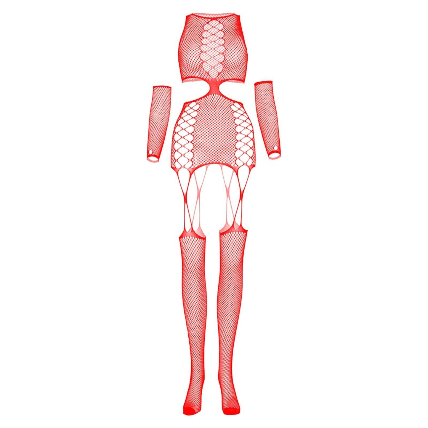 Fishnet Jumpsuit Sexy Hollow Long-sleeved