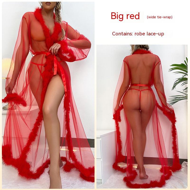 Lady Sexy Mesh Long Robe