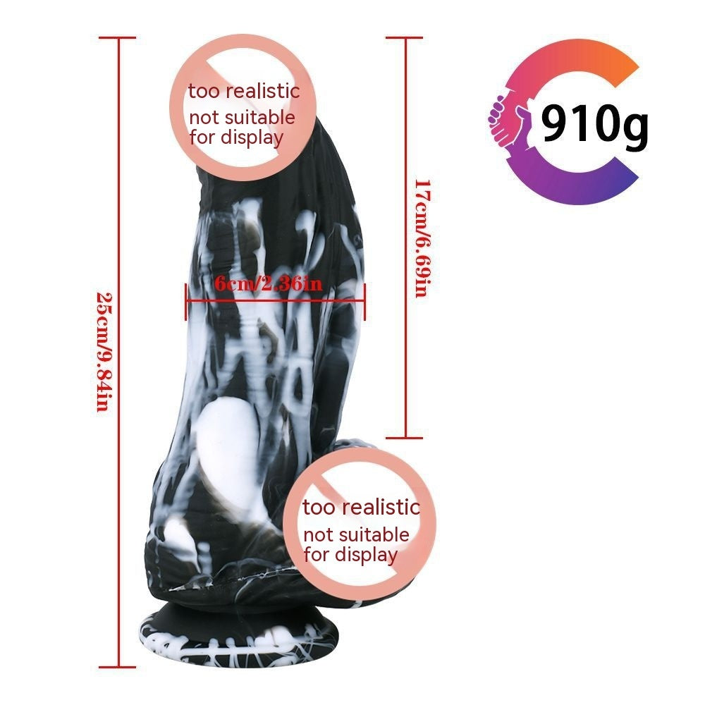 Black And White King Kong Mixed Color Liquid Silicone Thick Penis