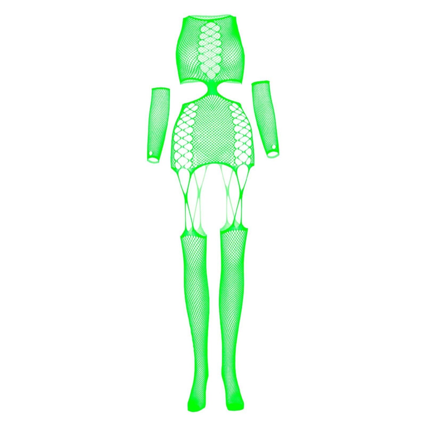 Fishnet Jumpsuit Sexy Hollow Long-sleeved